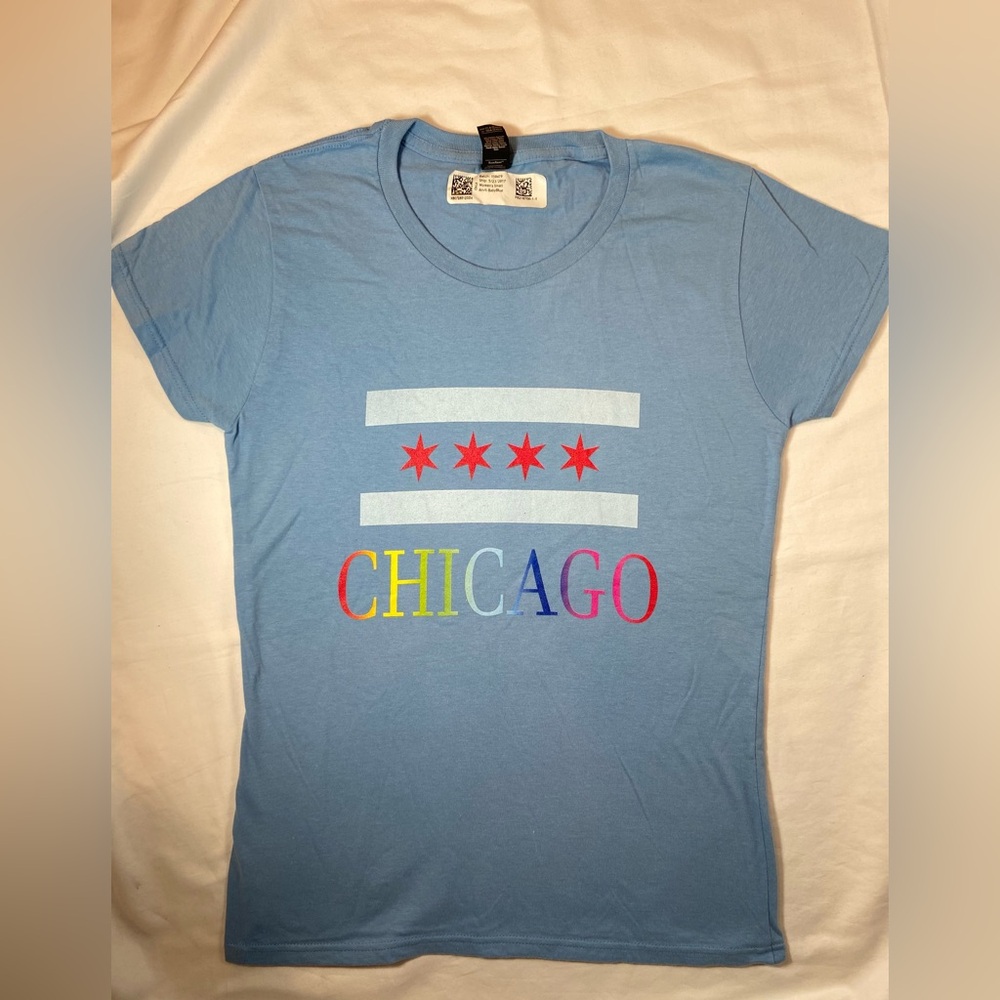 Anvil CHICAGOβ Short Sleeve Tee Shirt Cotton New Rainbow Size Small